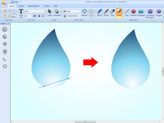 cutting water drop