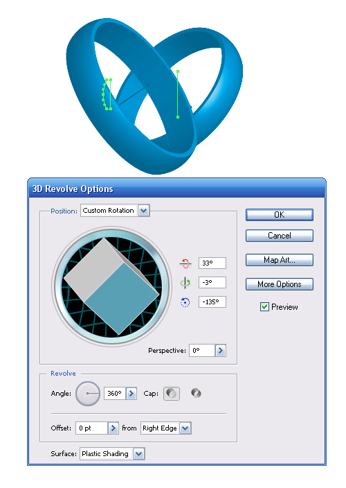  3D effect into objects temporally fill the ring with different colors