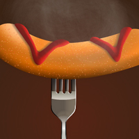 How to Illustrate a Sausage with Ketchup
