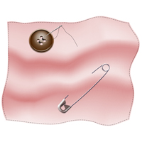 How to Illustrate a Button Sewed into a Cloth