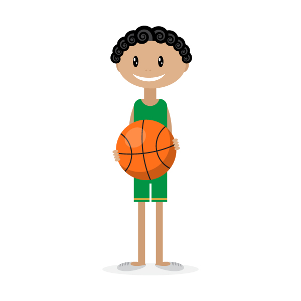 How to Illustrate a Cute Basketball Player With Simple Shapes