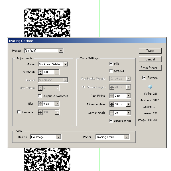 sparkler texture tracing options